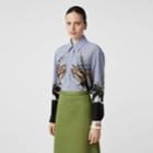 Burberry Burberry Ship Print Silk Oversized Shirt And Tie Twinset, Size: 12, White