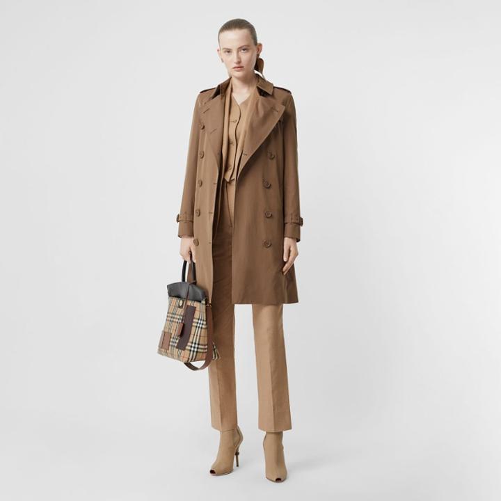 Burberry Burberry Tropical Gabardine Trench Coat, Size: 06, Beige