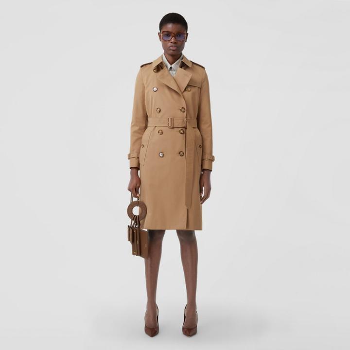 Burberry Burberry Logo Graphic Cotton Gabardine Trench Coat, Size: 06