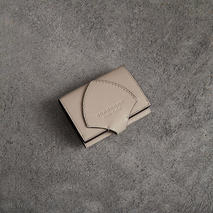 Burberry Burberry Equestrian Shield Leather Continental Wallet, Beige