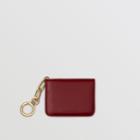 Burberry Burberry Link Detail Patent Leather Id Card Case Charm, Red