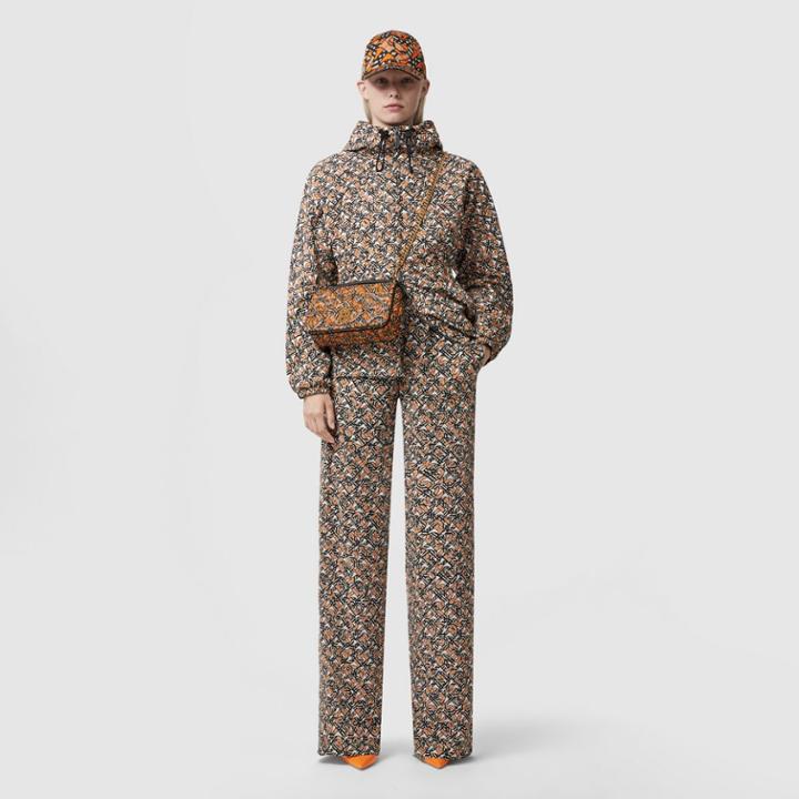 Burberry Burberry Monogram Print Nylon Hooded Jacket, Size: 02
