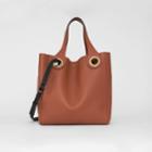 Burberry Burberry The Leather Grommet Detail Tote, Brown