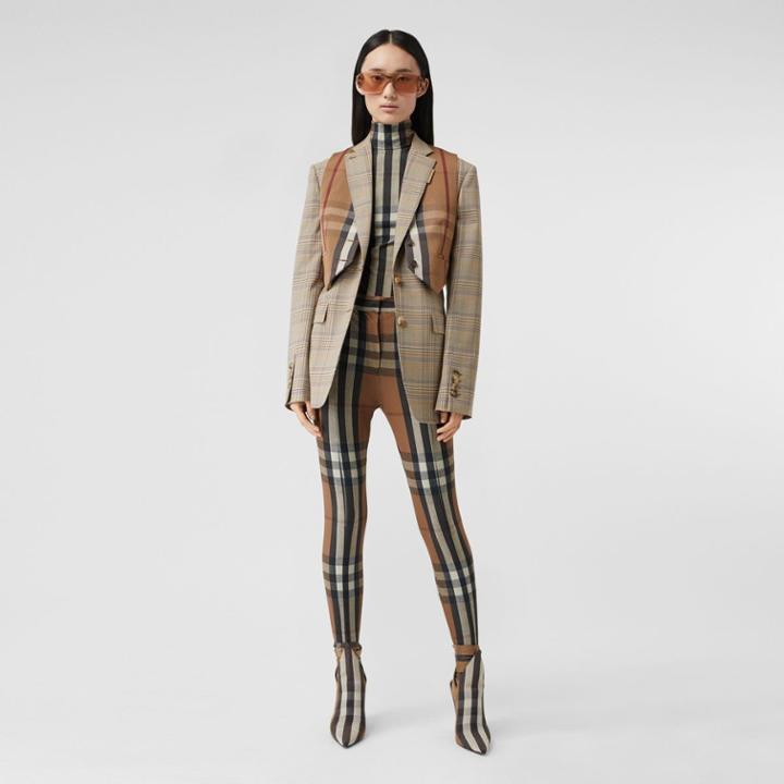 Burberry Burberry Check Wool Oversized Tailored Jacket, Size: 02