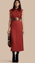 Burberry Pinktuck And Ruffle Shirt Dress