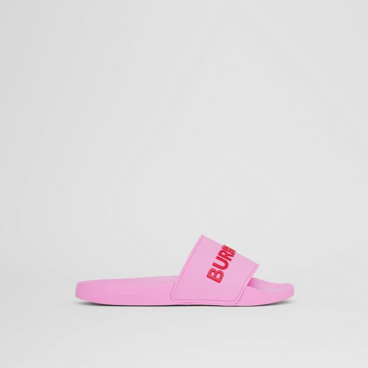 Burberry Burberry Logo Detail Slides, Size: 35