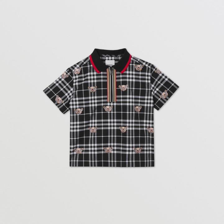 Burberry Burberry Childrens Thomas Bear Print Check Cotton Oversized Shirt, Size: 3y