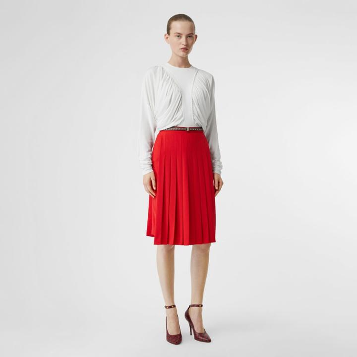 Burberry Burberry Long-sleeve Ruched Panel Jersey Top, Size: 00, White