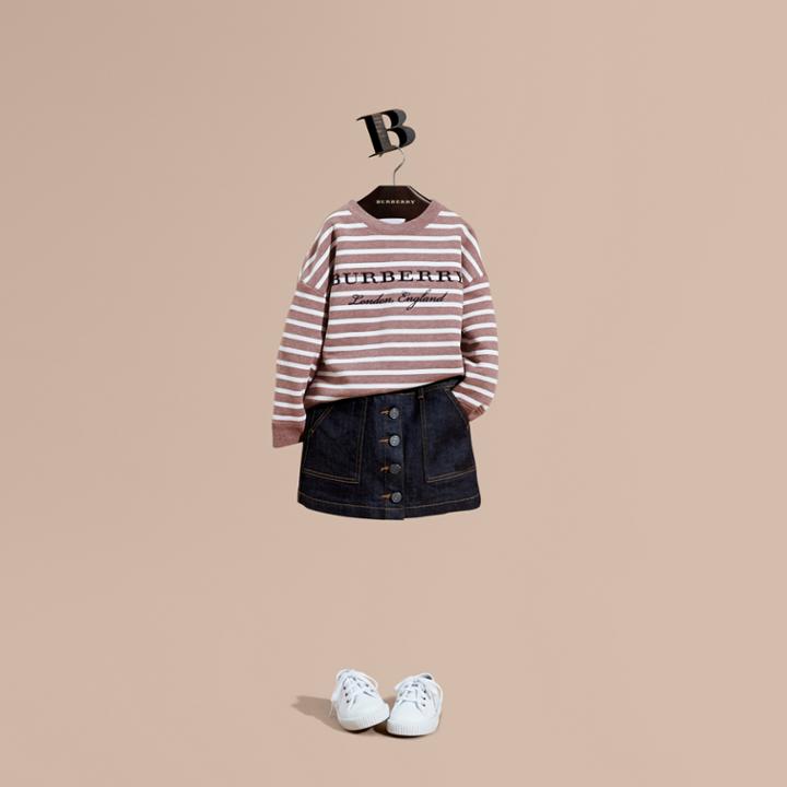Burberry Burberry Denim A-line Skirt, Size: 6y, Blue