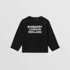 Burberry Burberry Childrens Long-sleeve Logo Print Cotton Top, Size: 2y, Black