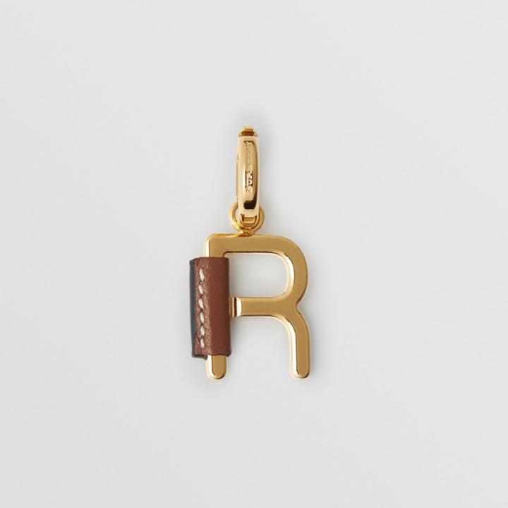 Burberry Burberry Leather-wrapped 'r' Alphabet Charm, Brown