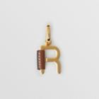 Burberry Burberry Leather-wrapped 'r' Alphabet Charm, Brown