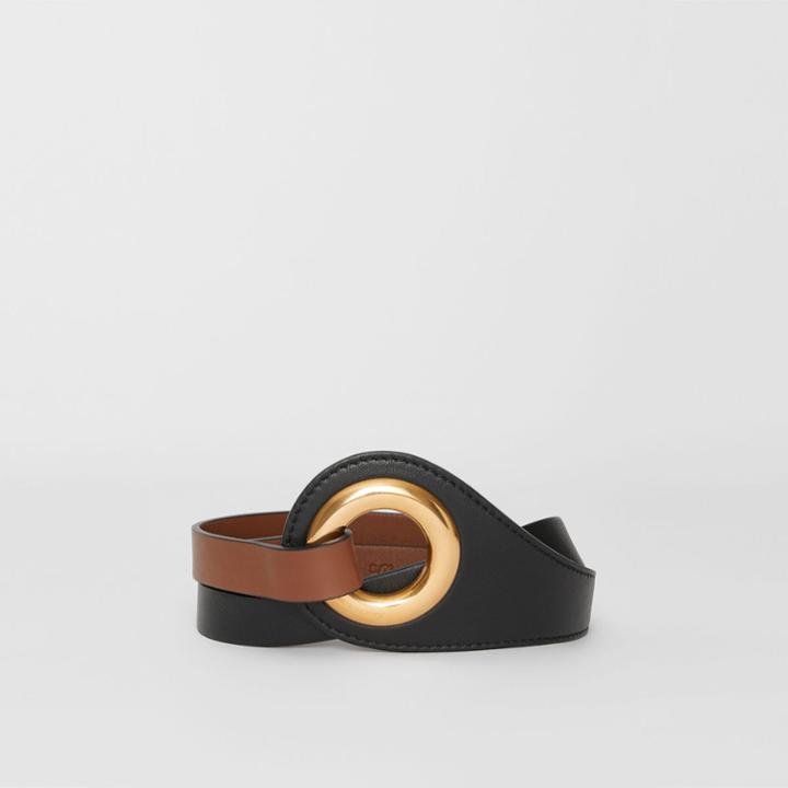 Burberry Burberry Grommet Detail Lambskin Waist Belt, Size: S/m, Black