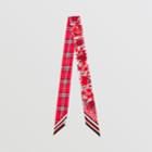 Burberry Burberry Check And Floral Print Silk Skinny Scarf - Online Exclusive
