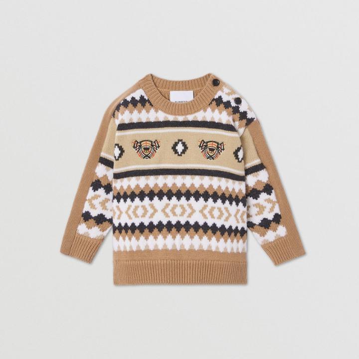 Burberry Burberry Childrens Fair Isle Wool Cashmere Sweater, Size: 12m