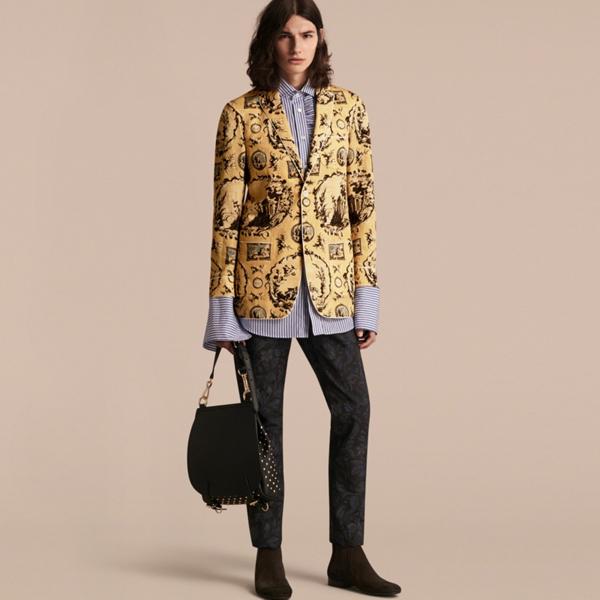 Burberry Wallpaper Print Cotton Silk Tailored Jacket