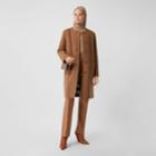 Burberry Burberry Reversible Check Technical Wool Coat, Size: 02, Camel