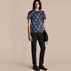 Burberry Burberry Peony Rose Print Cotton T-shirt, Blue