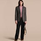 Burberry Burberry Tailored Wool Cashmere Blend Donegal Tweed Jacket, Size: 42, Grey