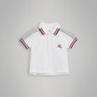 Burberry Burberry Stripe Detail Cotton Piqu Polo Shirt, Size: 12m, White