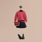 Burberry Burberry Check Cuff Cashmere Sweater, Size: 8y, Pink