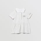Burberry Burberry Childrens Thomas Bear Detail Stretch Cotton Dress With Bloomers, Size: 9m, White