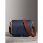 Burberry Burberry The Square Satchel In Leather, Blue