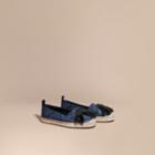 Burberry Burberry Tasselled Python Print Cotton And Leather Espadrilles, Size: 42, Blue
