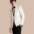 Burberry Burberry Slim Fit Cotton Silk Half-canvas Tuxedo Jacket, Size: 38r, White