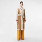 Burberry Burberry Vintage Check And Tropical Gabardine Car Coat, Size: 04, Beige