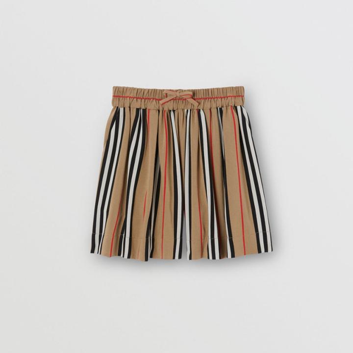 Burberry Burberry Childrens Gathered Icon Stripe Drawcord Shorts, Size: 14y, Beige