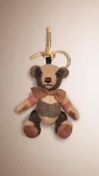 Burberry Thomas Bear Charm In Check Cashmere