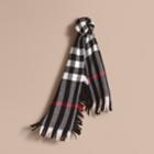 Burberry Burberry Fringed Check Wool Mini Scarf, Size: Os, Black