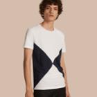 Burberry Burberry Overlaid Geometric Motif Cotton T-shirt, White