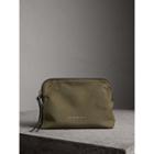 Burberry Burberry Large Zip-top Technical Nylon Pouch, Green