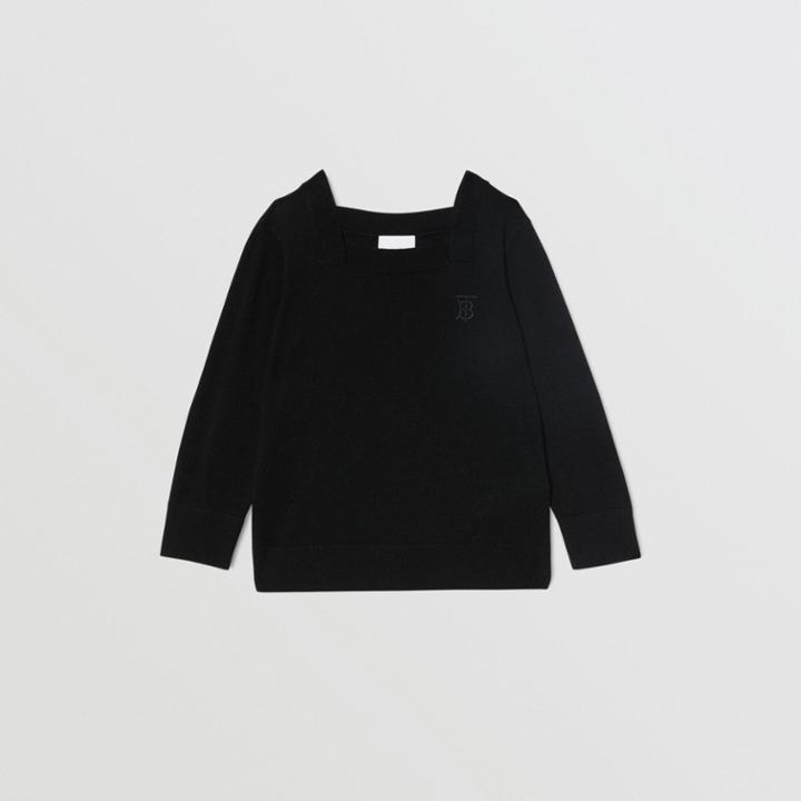 Burberry Burberry Childrens Monogram Motif Cashmere Sweater, Size: 12y, Black