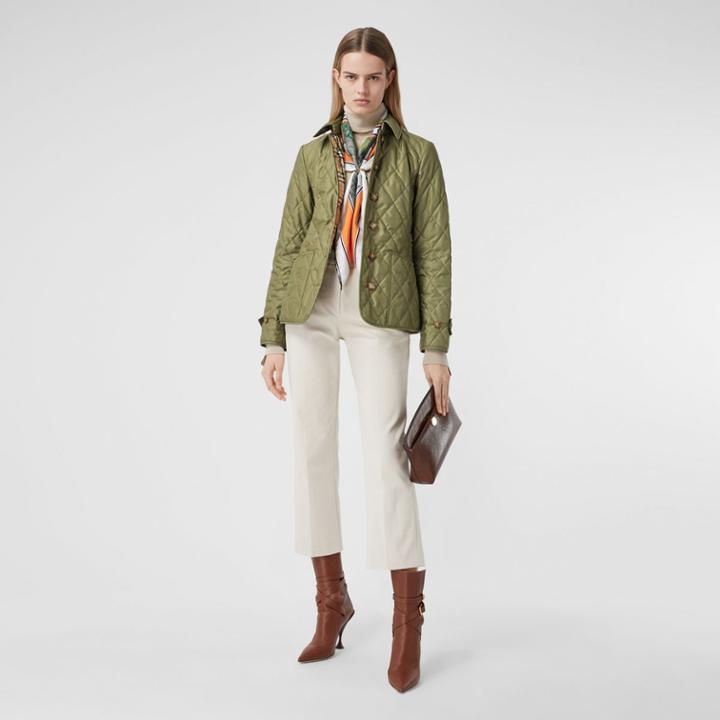 Burberry Burberry Diamond Quilted Thermoregulated Jacket, Green
