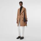 Burberry Burberry Herringbone Wool Cashmere Blend Trench Coat, Size: 04, Brown