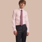 Burberry Burberry Slim Fit Striped Cotton Poplin Shirt, Size: 15.5, Pink