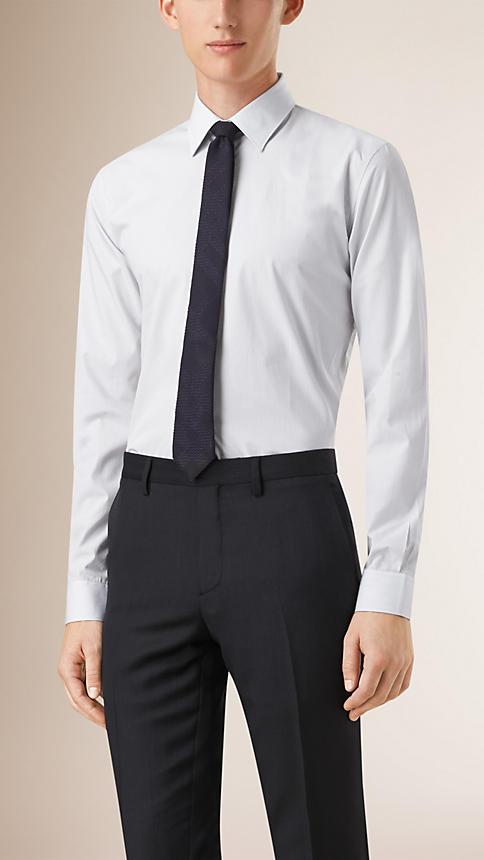 Burberry Slim Fit Pinstripe Cotton Shirt
