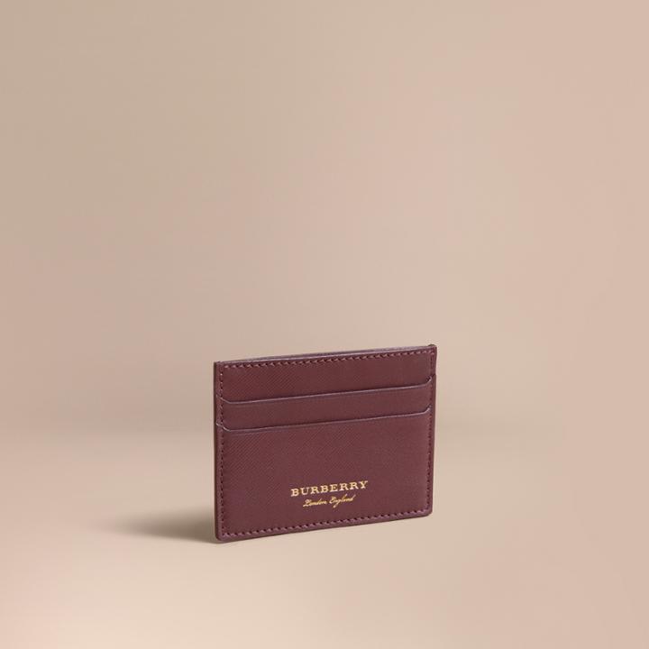 Burberry Burberry Trench Leather Card Case, Purple