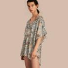 Burberry Burberry Garden Floral Cotton Silk Swimwear Cover-up, Size: S-m, Blue