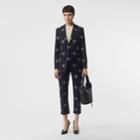 Burberry Burberry Fil Coup Crest Wool Tailored Jacket, Size: 04, Blue