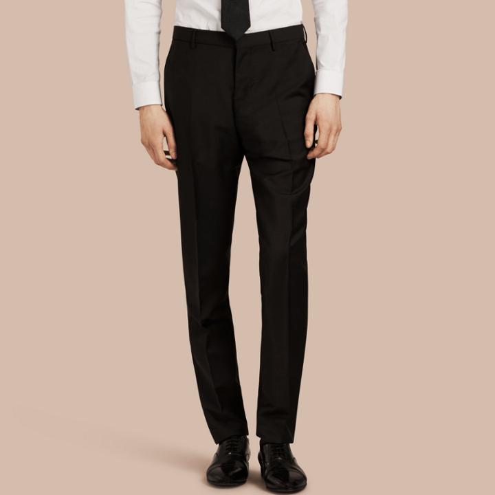 Burberry Burberry Modern Fit Wool Mohair Trousers, Size: 40, Black