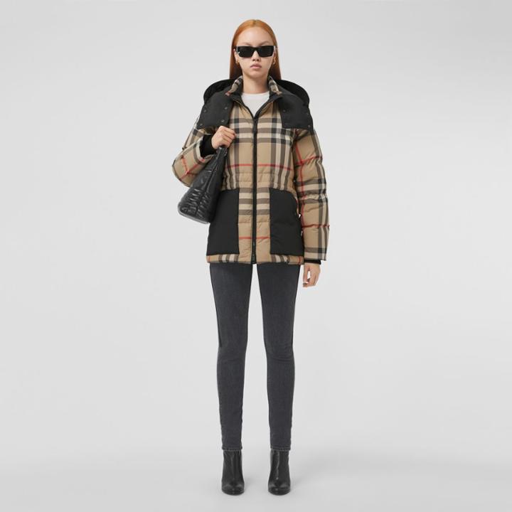Burberry Burberry Detachable Hood Check Recycled Polyester Puffer Jacket