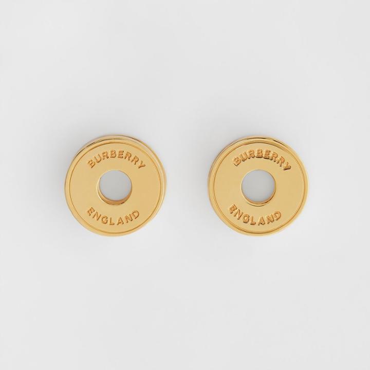 Burberry Burberry Logo Graphic Gold-plated Earrings