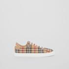 Burberry Burberry Vintage Check And Leather Sneakers, Size: 35.5