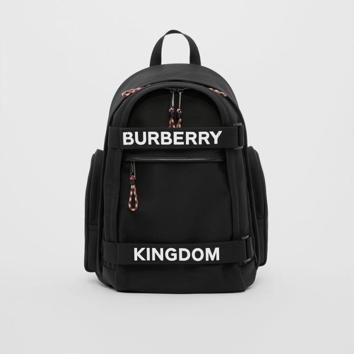 Burberry Burberry Large Logo And Kingdom Detail Nevis Backpack, Black