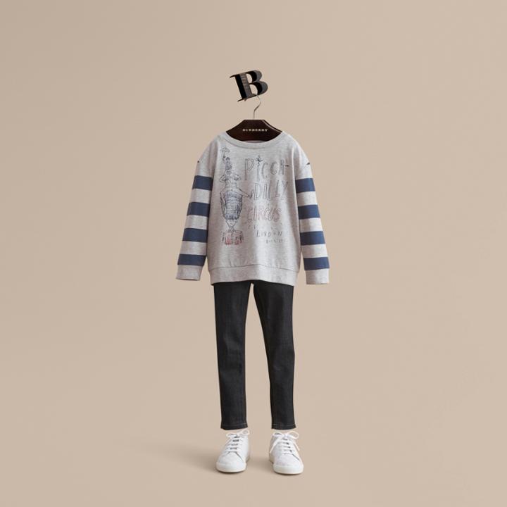 Burberry Burberry Long-sleeve London Icons Print Cotton T-shirt, Size: 6y, Blue