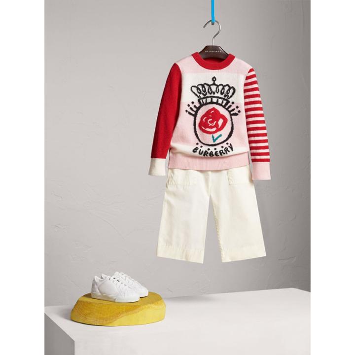 Burberry Burberry London Icons Intarsia Cashmere Sweater, Size: 4y
